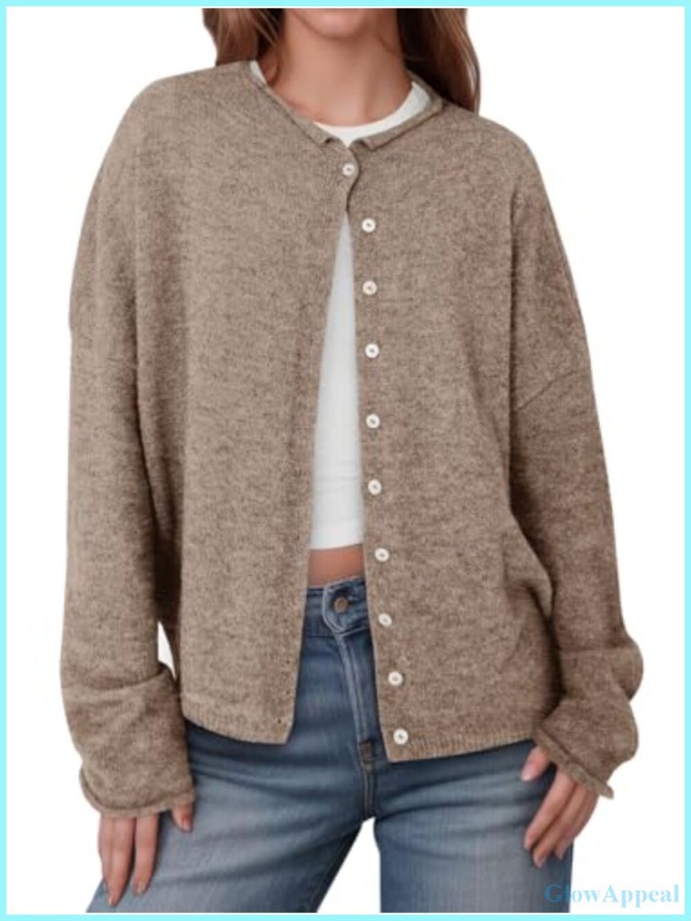 Women's Lightweight Knit Cardigan Button Up Long Sleeve Open Front